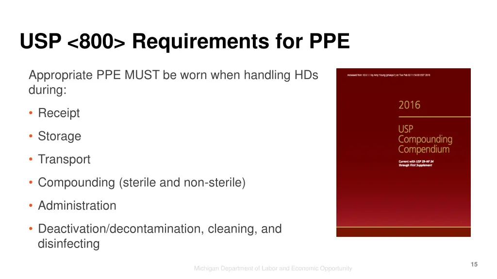 usp 800 requirements for ppe