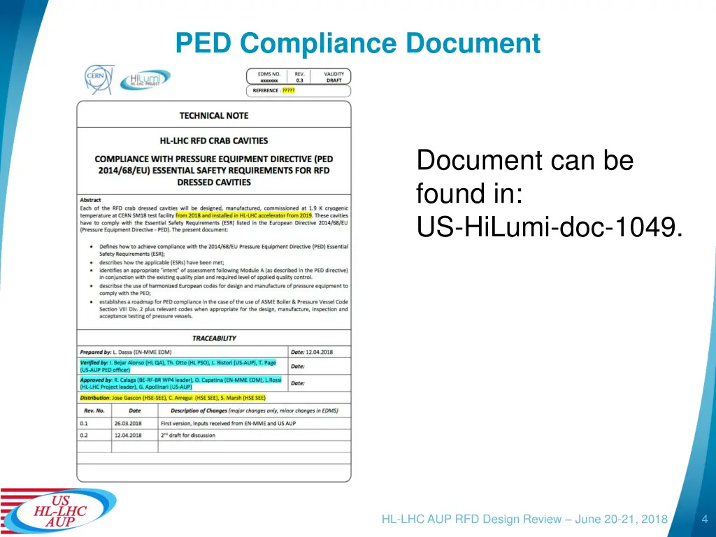 ped compliance document