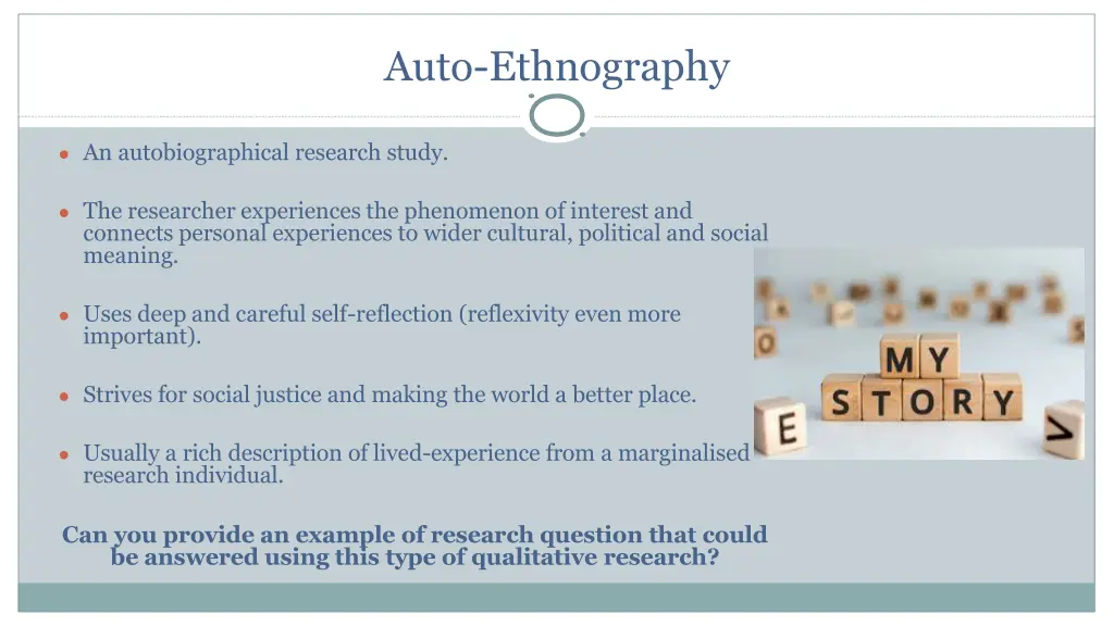 auto ethnography