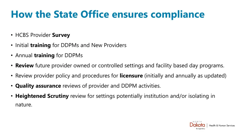 how the state office ensures compliance