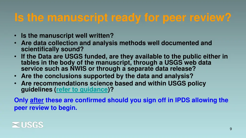 is the manuscript ready for peer review