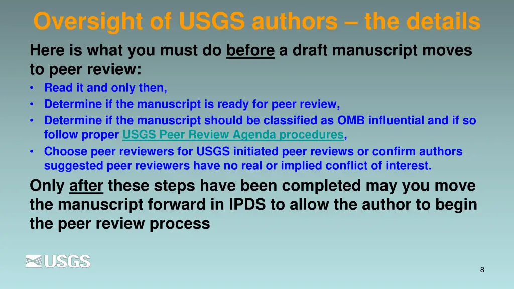 oversight of usgs authors the details here