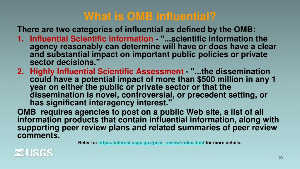 what is omb influential