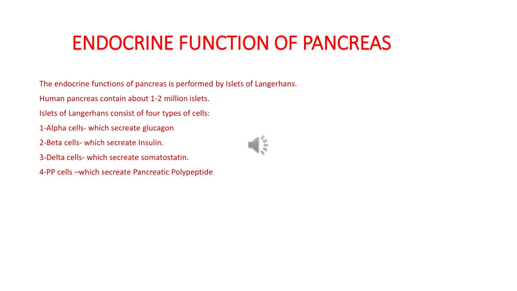 endocrine function of pancreas endocrine function