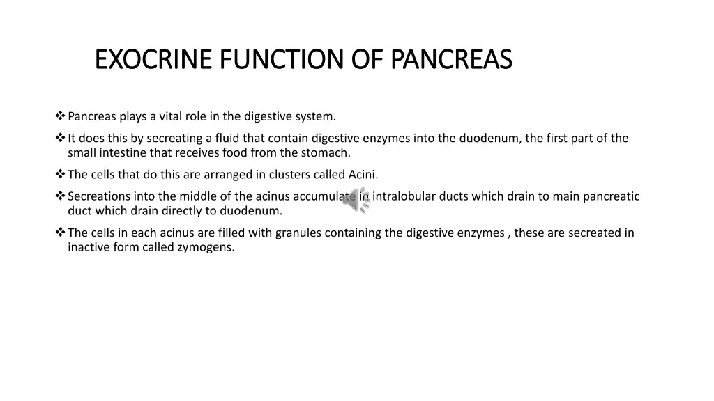 exocrine function of pancreas exocrine function