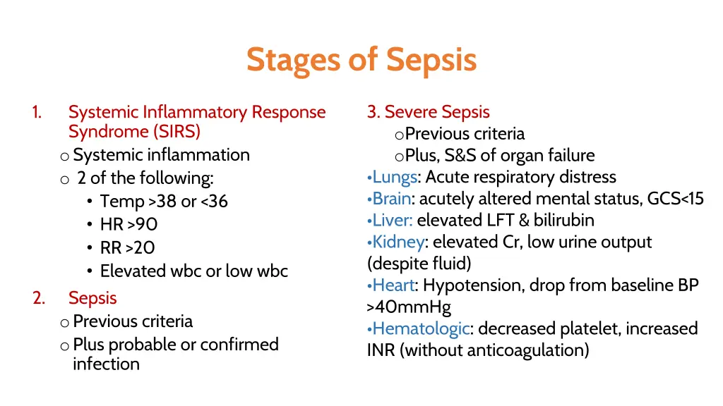 stages of sepsis