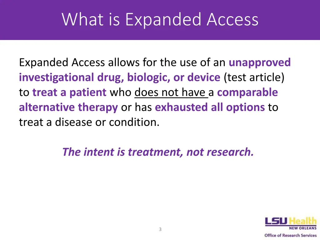 what is expanded access