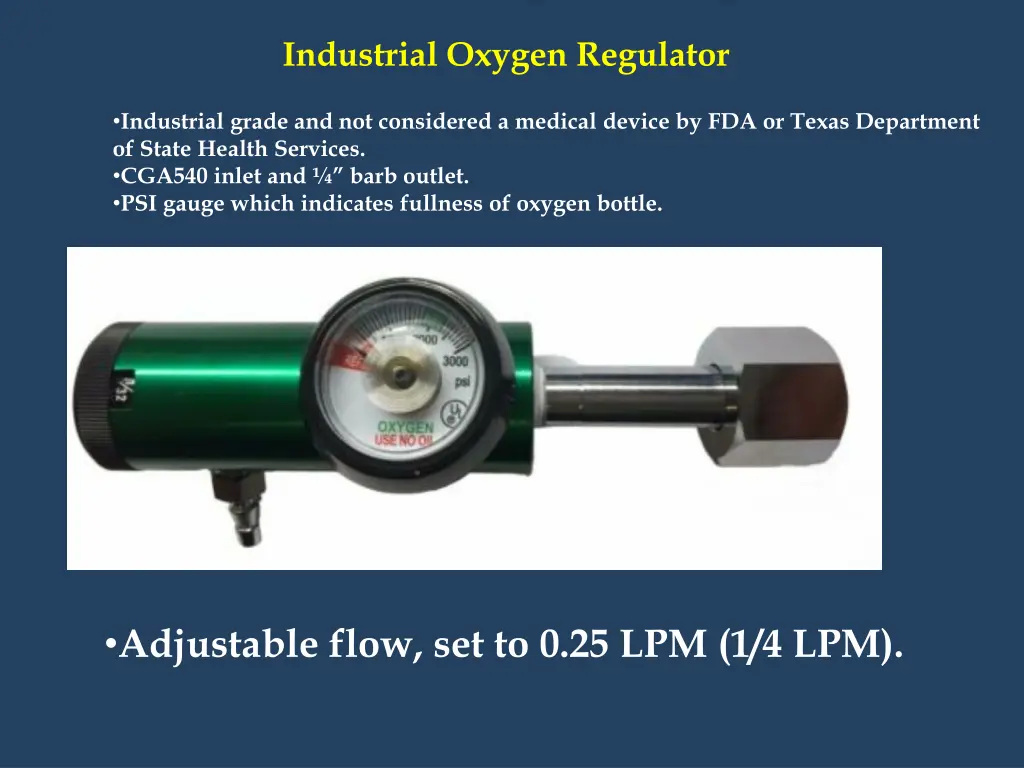 industrial oxygen regulator