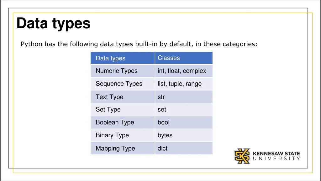 data types