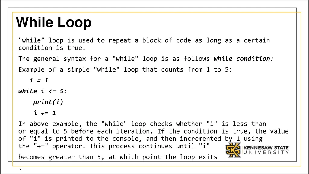 while loop