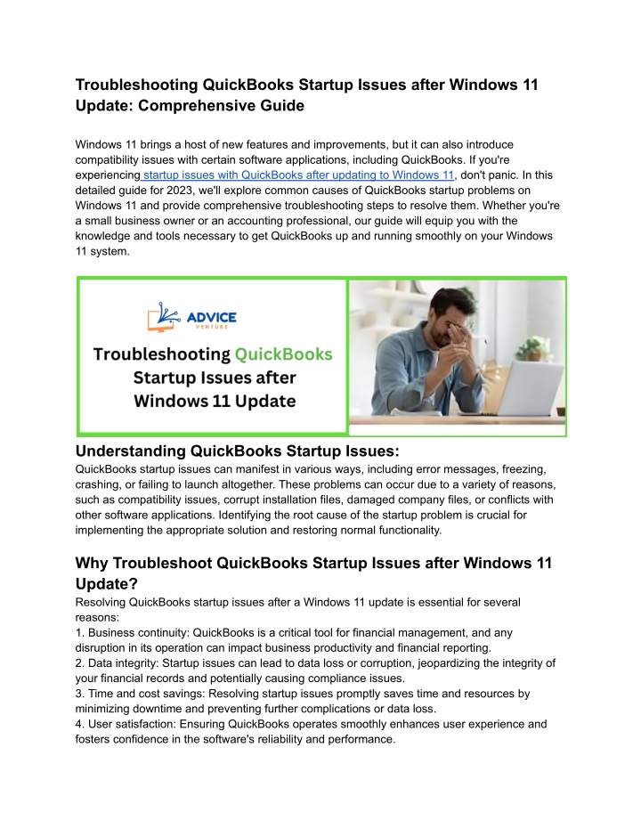 troubleshooting quickbooks startup issues after