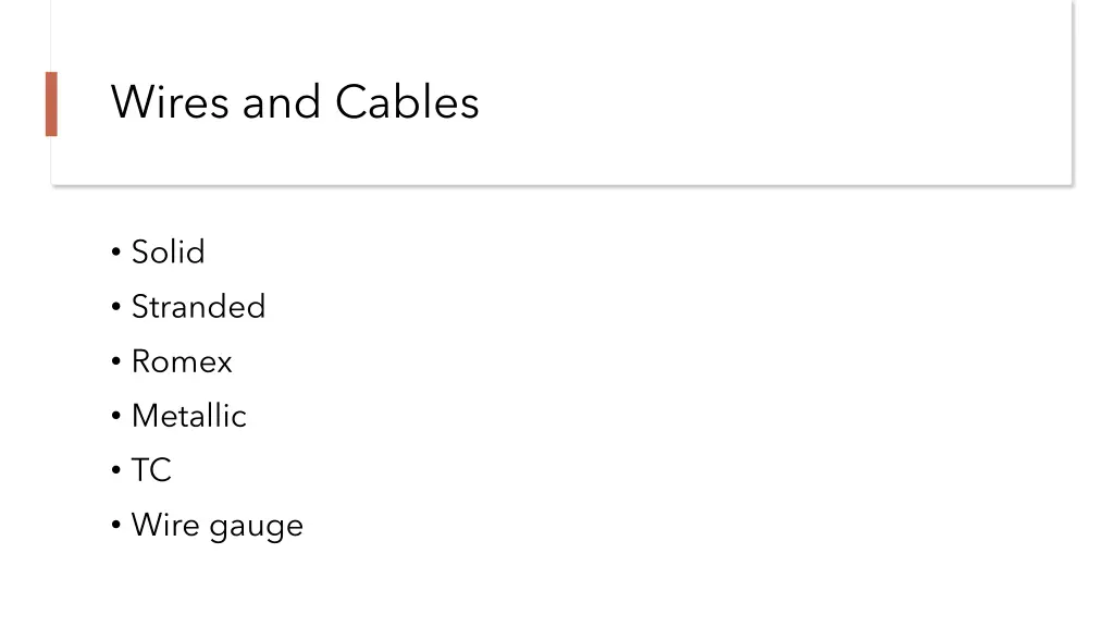 wires and cables