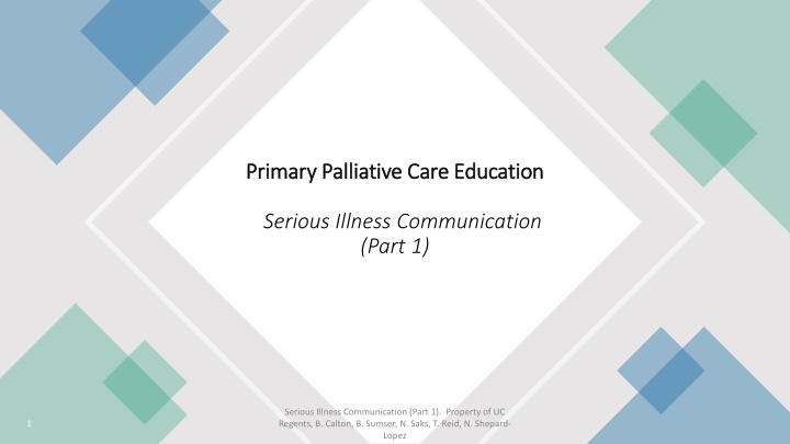 primary palliative care education primary