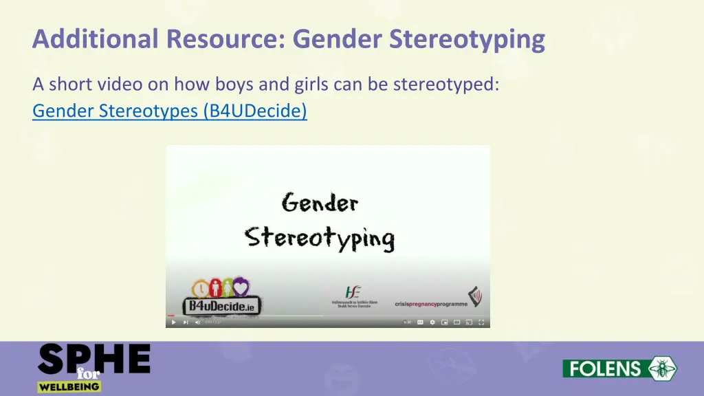 additional resource gender stereotyping