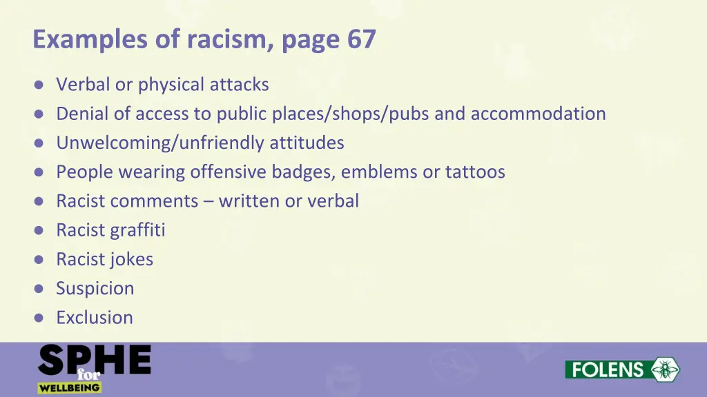 examples of racism page 67