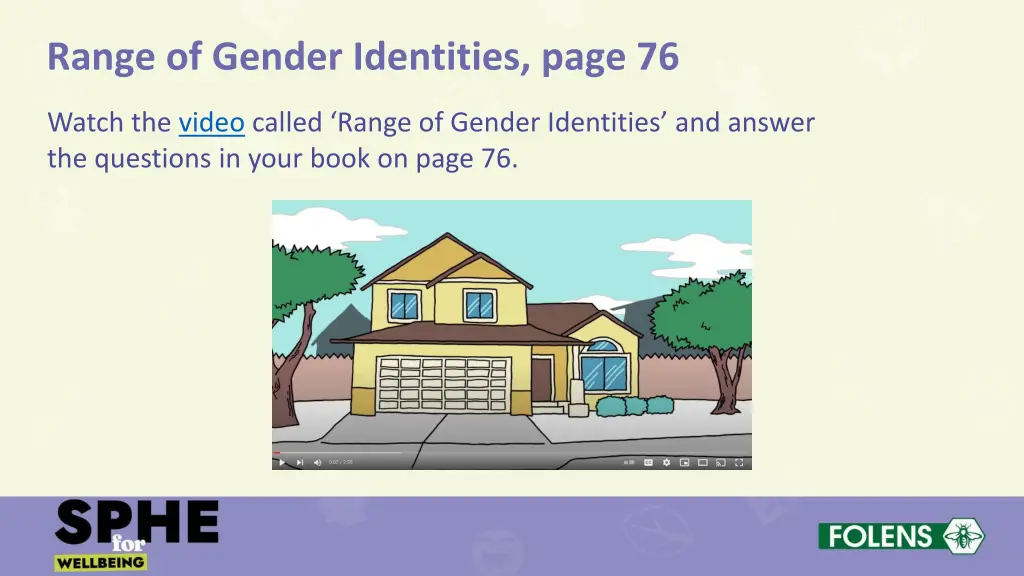 range of gender identities page 76