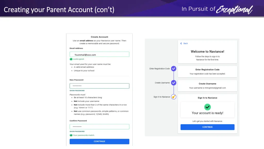 creating your parent account creating your parent