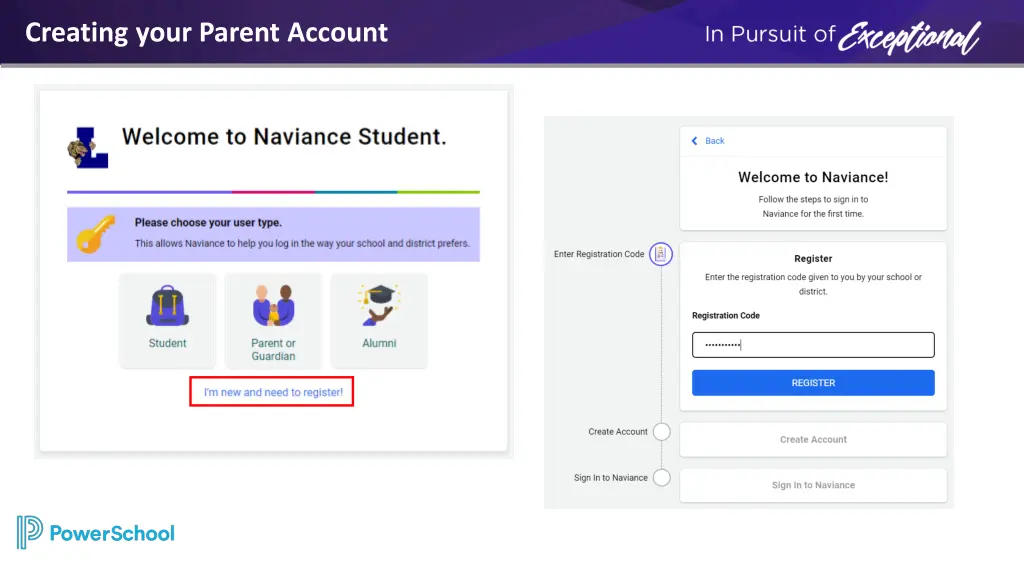 creating your parent account