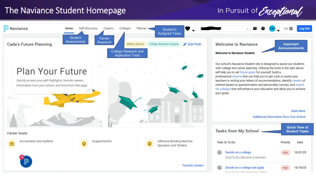 the naviance student homepage the naviance