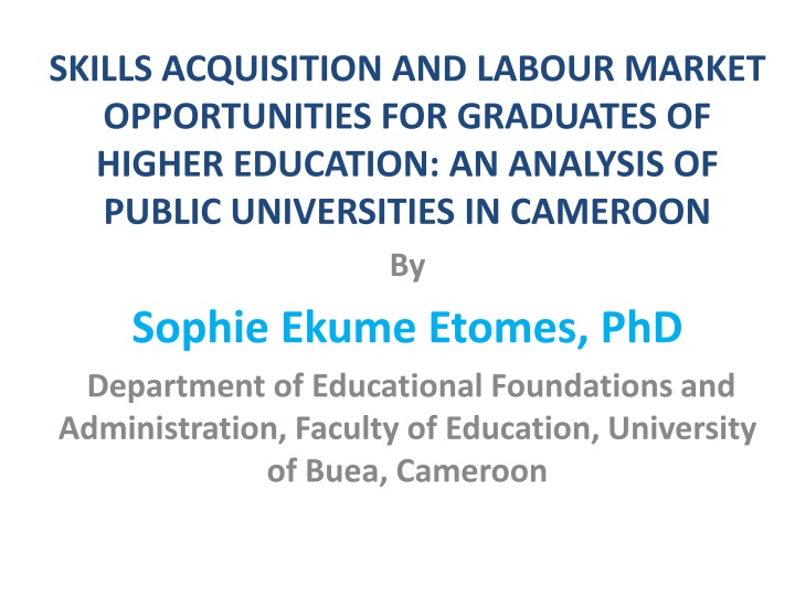 skills acquisition and labour market