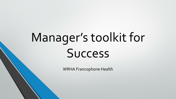 manager s toolkit for success