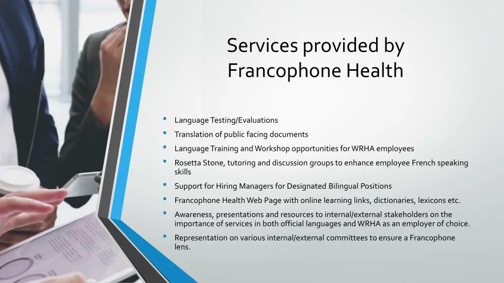 services providedby francophone health