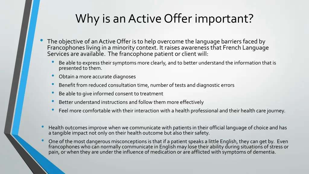 why isan active offer important