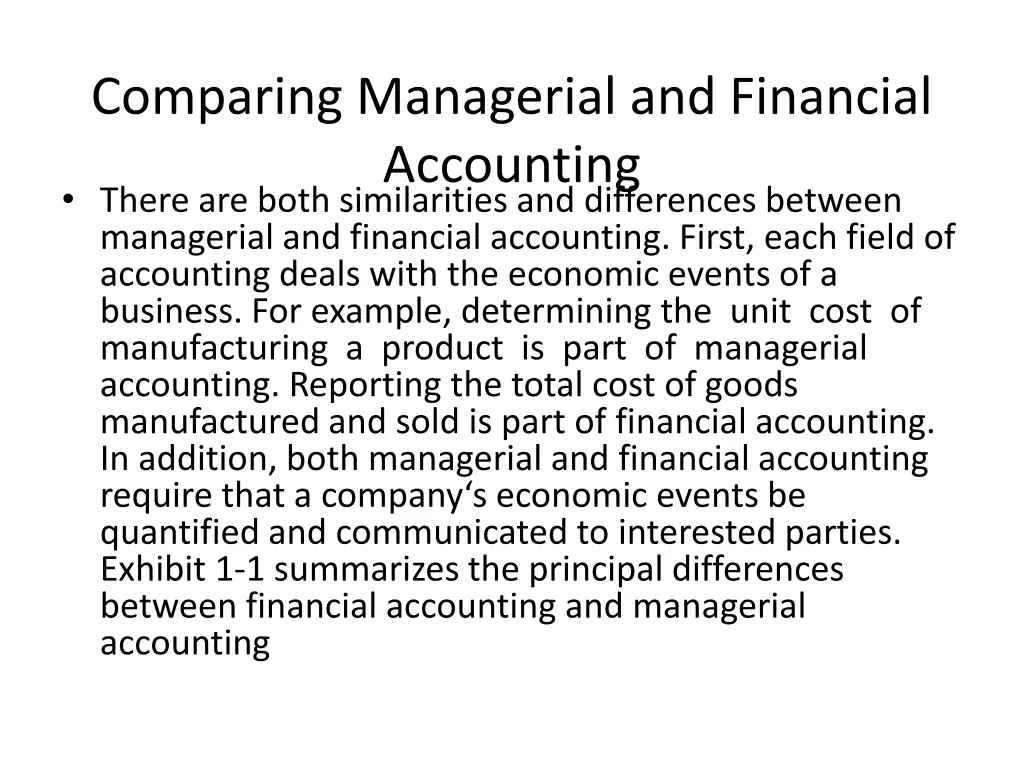 comparing managerial and financial accounting