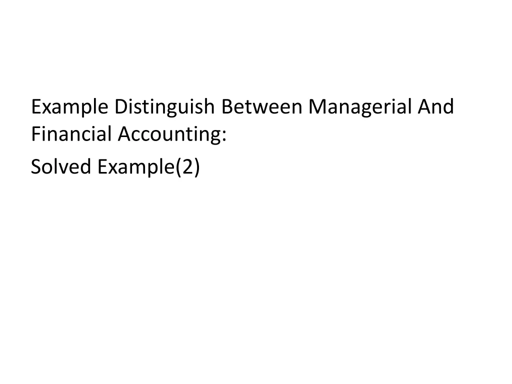 example distinguish between managerial