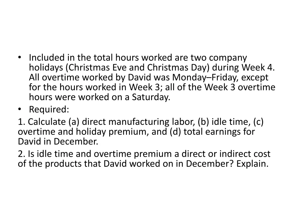 included in the total hours worked