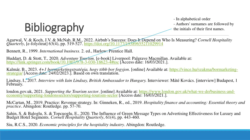 in alphabetical order authors surnames