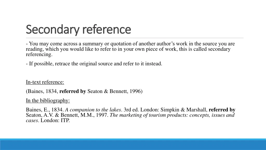 secondary secondaryreference