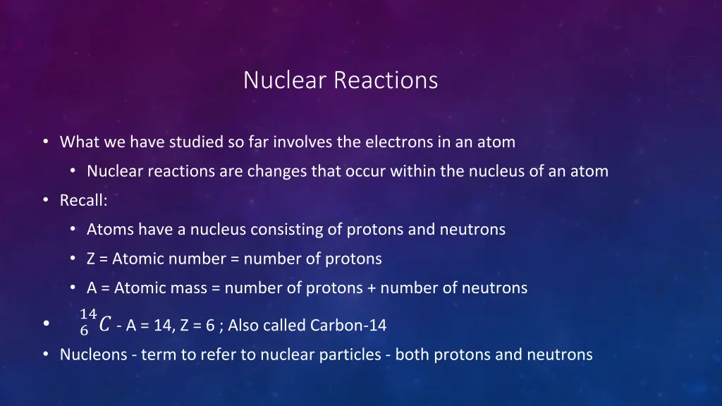 nuclear reactions