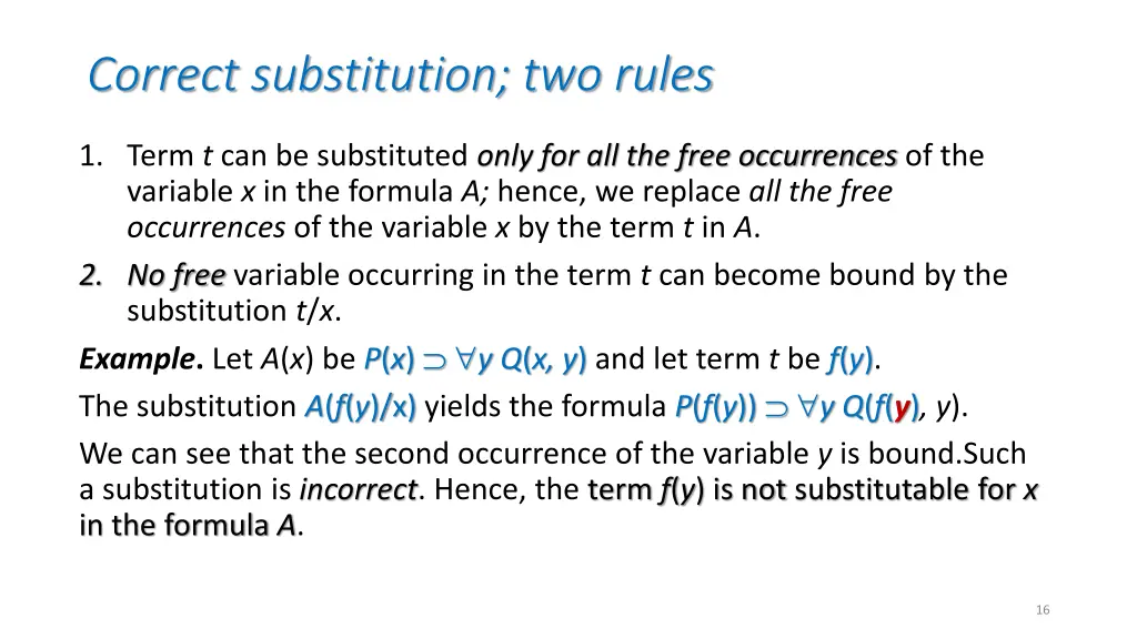 correct substitution two rules