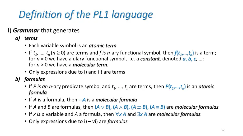 definition of the pl1 language 1
