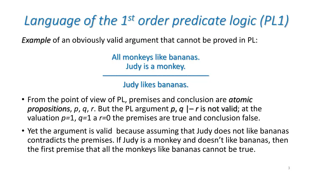 language of the 1 st order predicate logic pl1 1