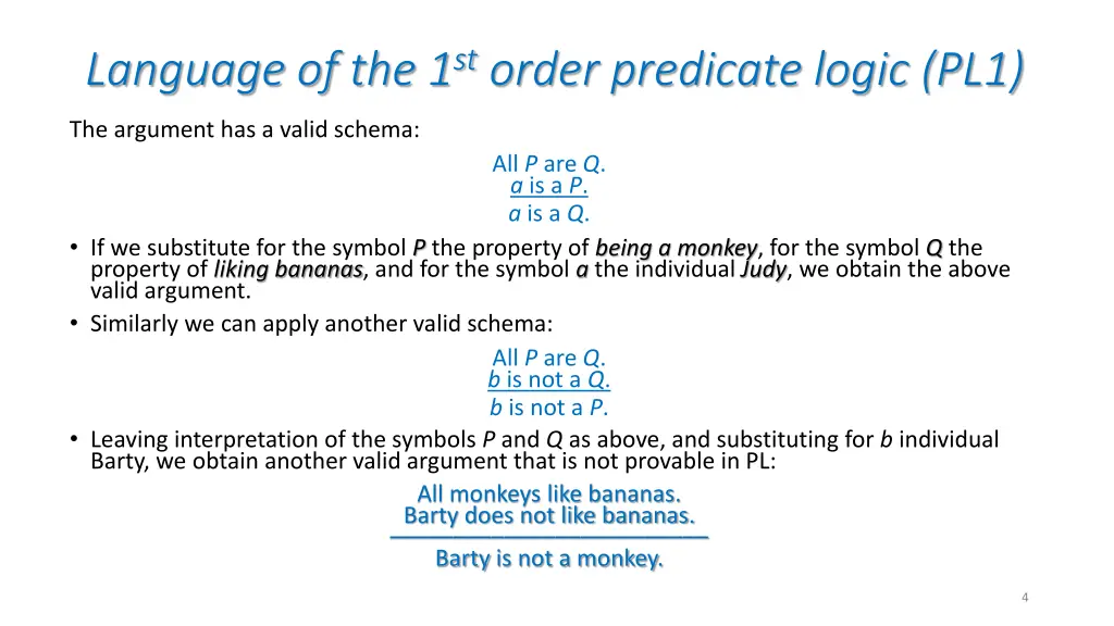 language of the 1 st order predicate logic pl1 2