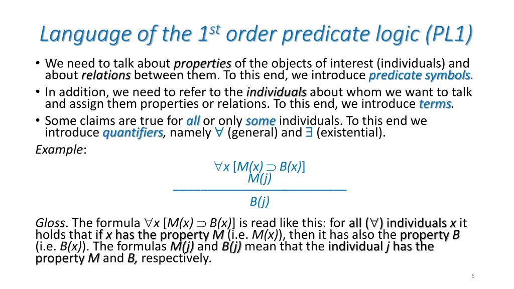 language of the 1 st order predicate logic pl1 4