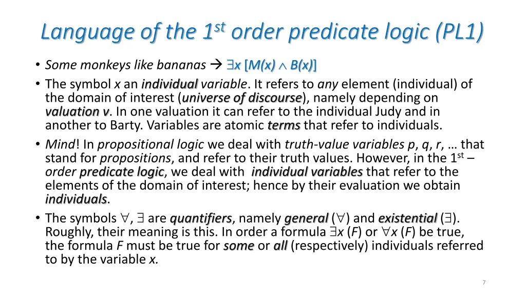 language of the 1 st order predicate logic pl1 5