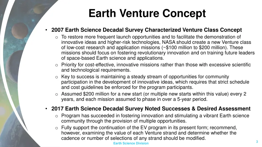 earth venture concept