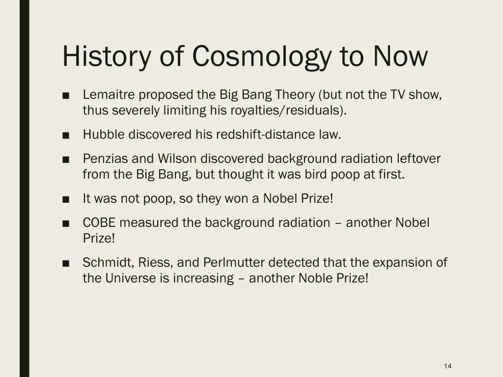 history of cosmology to now