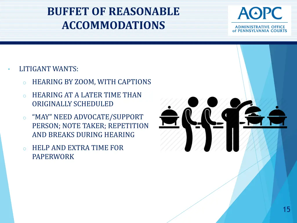 buffet of reasonable accommodations