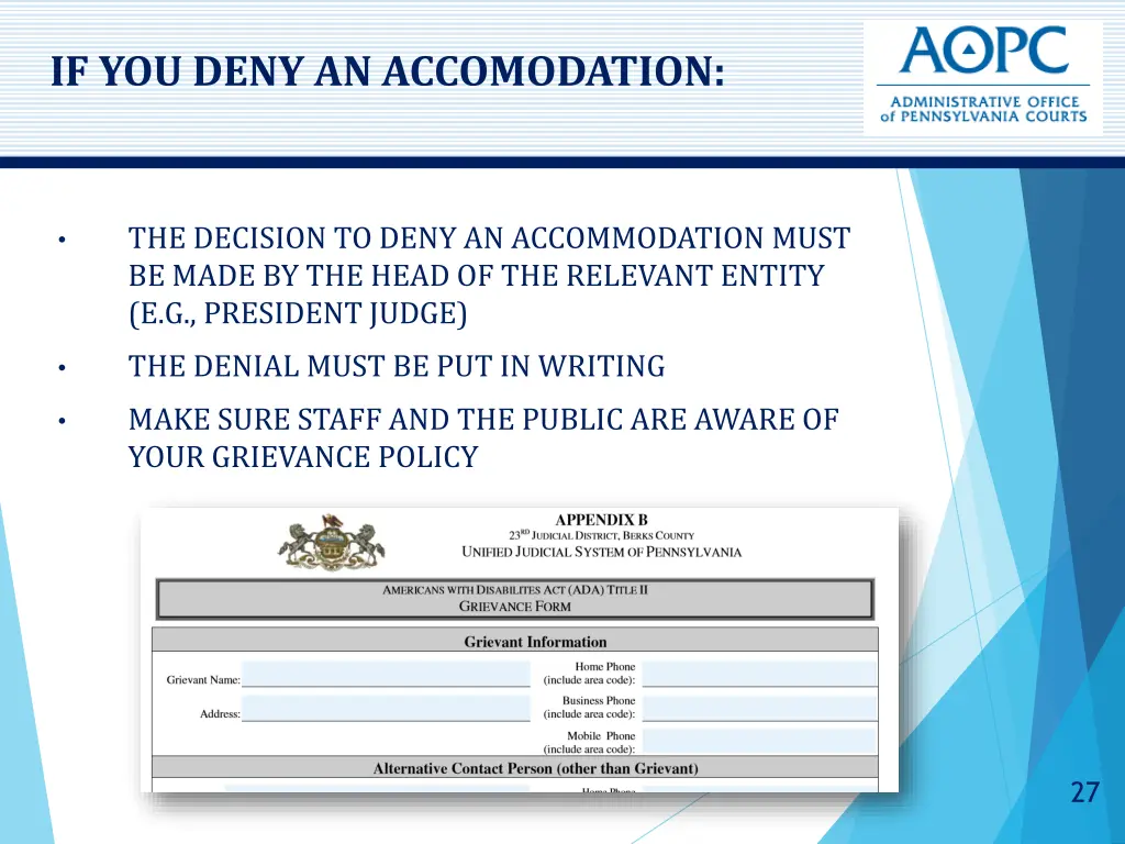 if you deny an accomodation