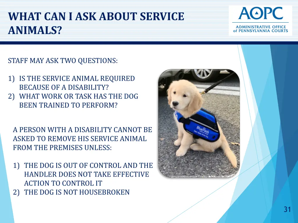 what can i ask about service animals