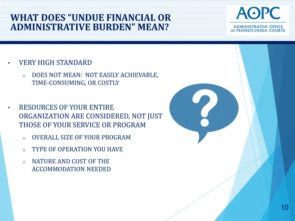 what does undue financial or administrative