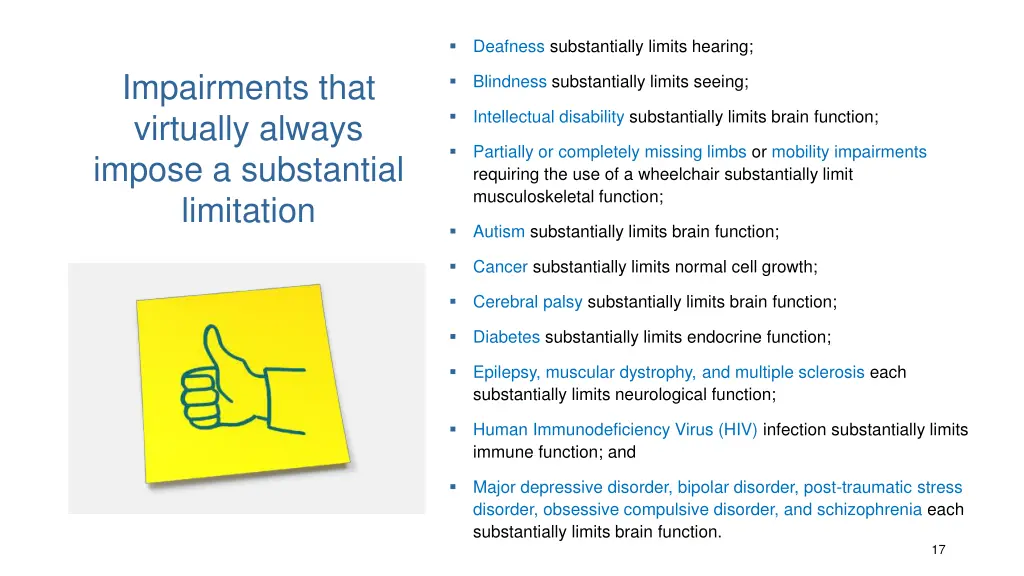 deafness substantially limits hearing