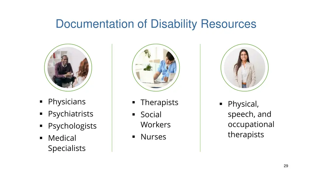 documentation of disability resources