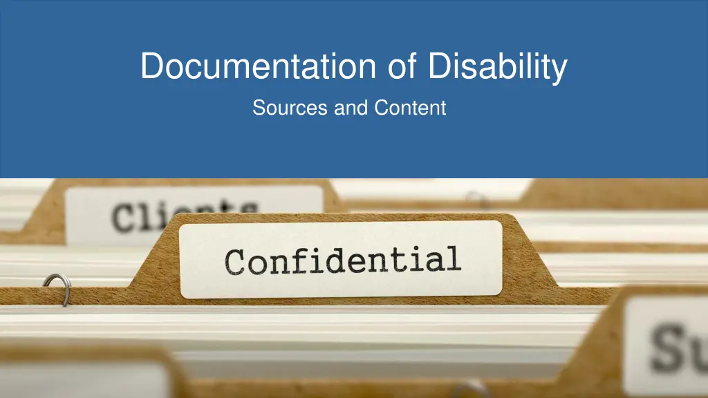 documentation of disability sources and content