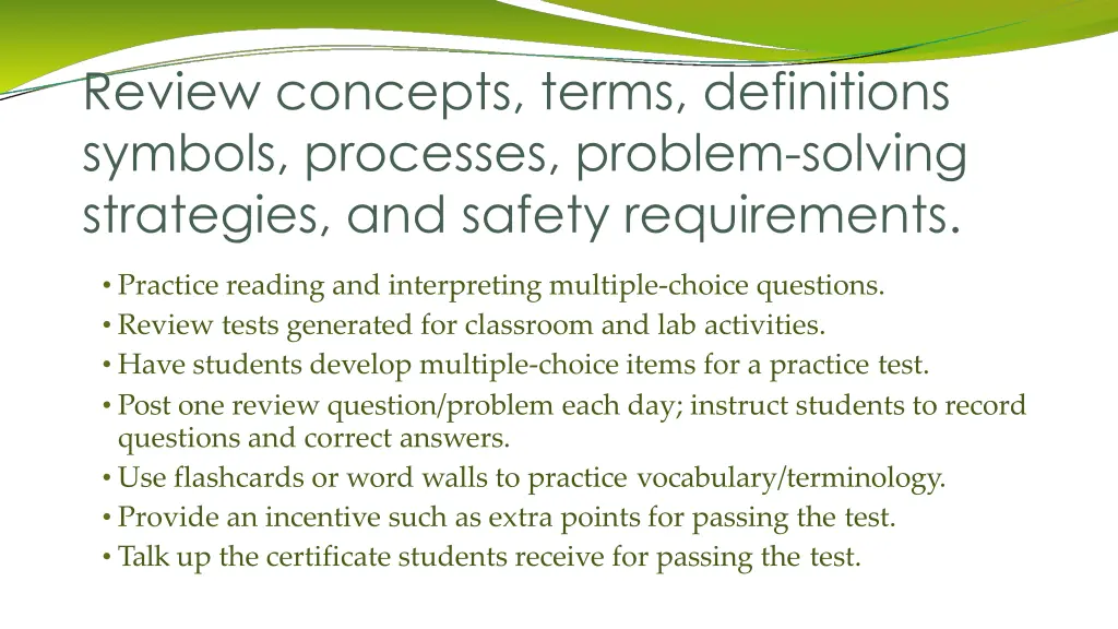 review concepts terms definitions symbols