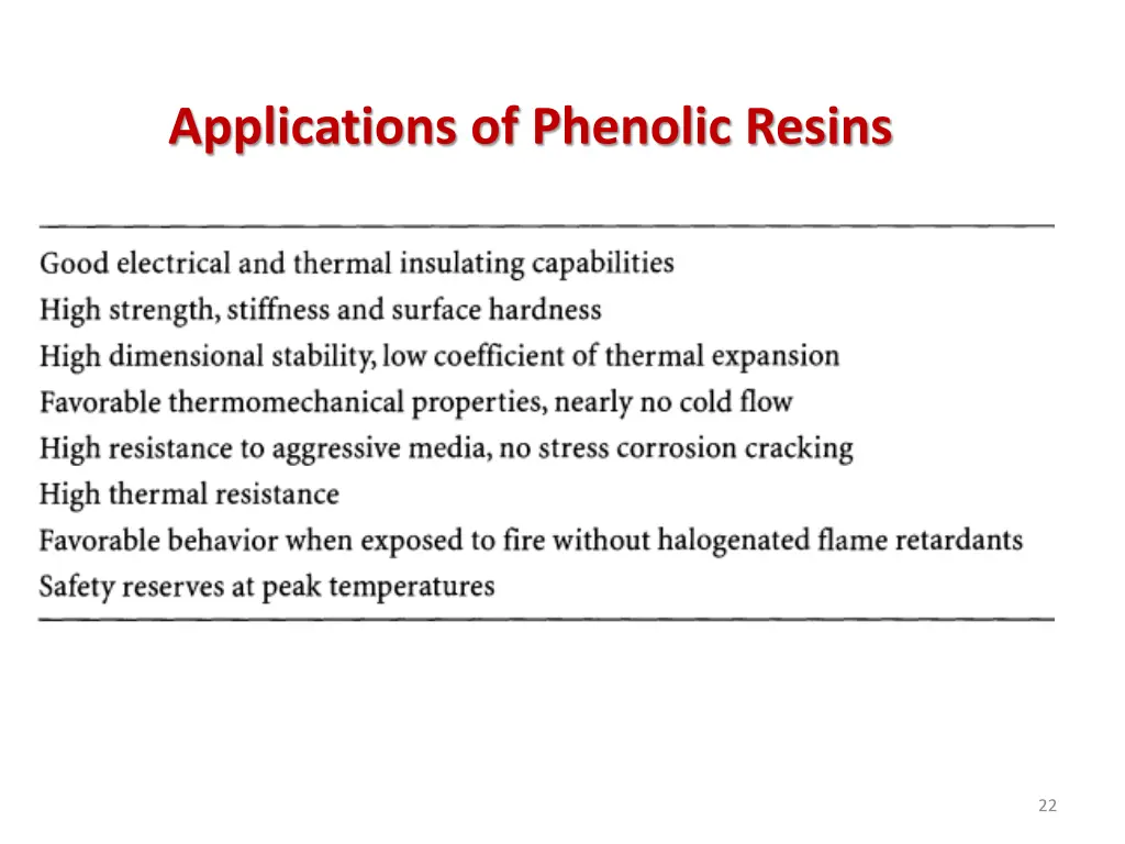 applications of phenolic resins